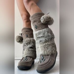 Muks Rabbit Fur Winter Boots Women's Size 9 Style MU10R